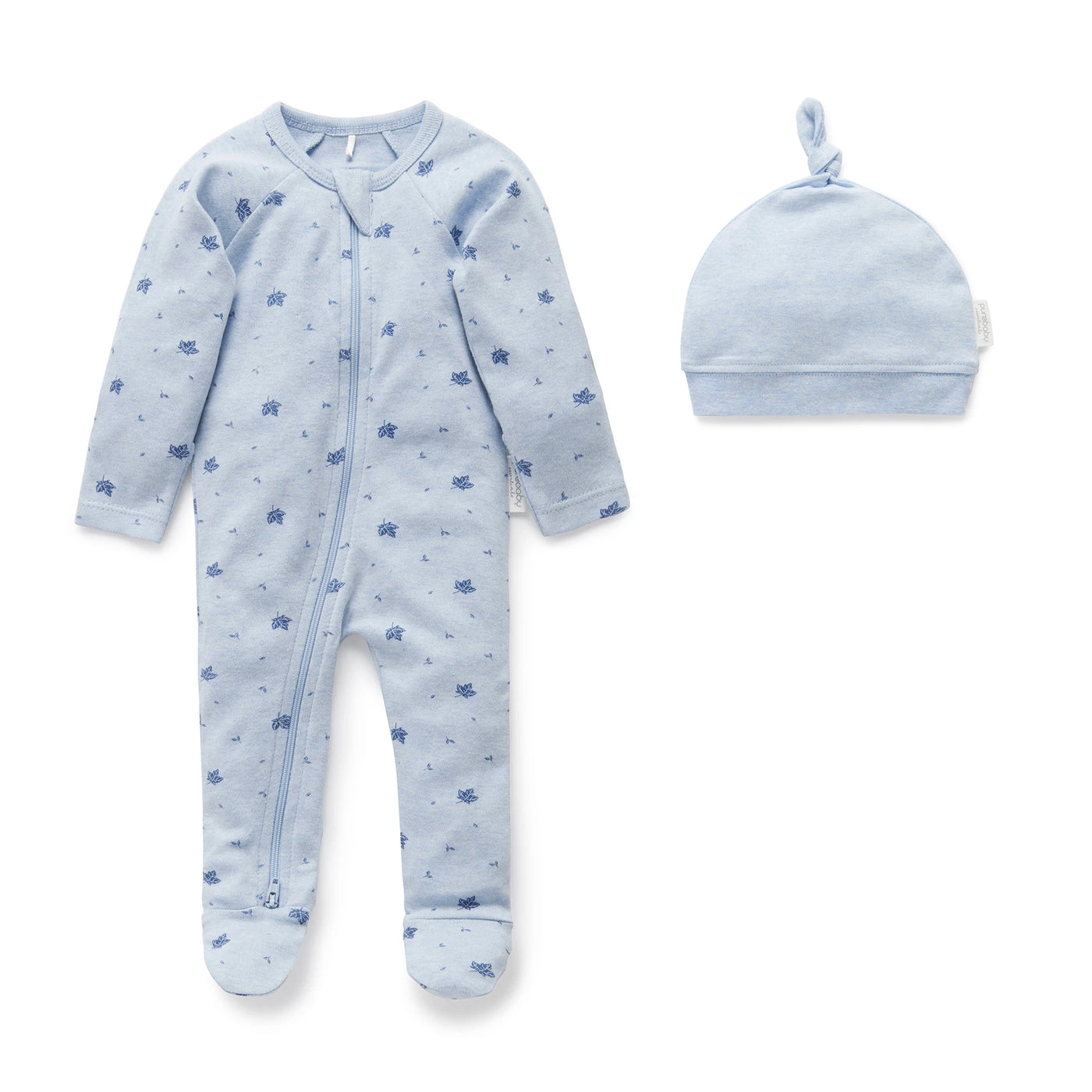 Purebaby Baby Boy Growsuit & Hat Bundle