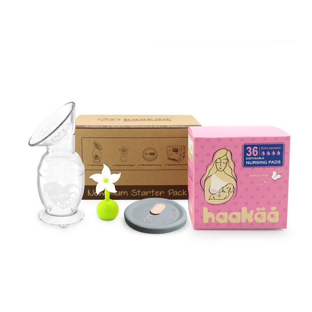 Haakaa Breast Pump New Mum Starter Kit - Pre-Packed Maternity Hospital Bags - Bundle